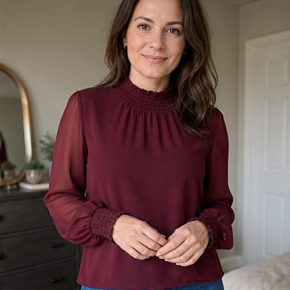 Black Ruffle Blouse - Picture 2 of 6